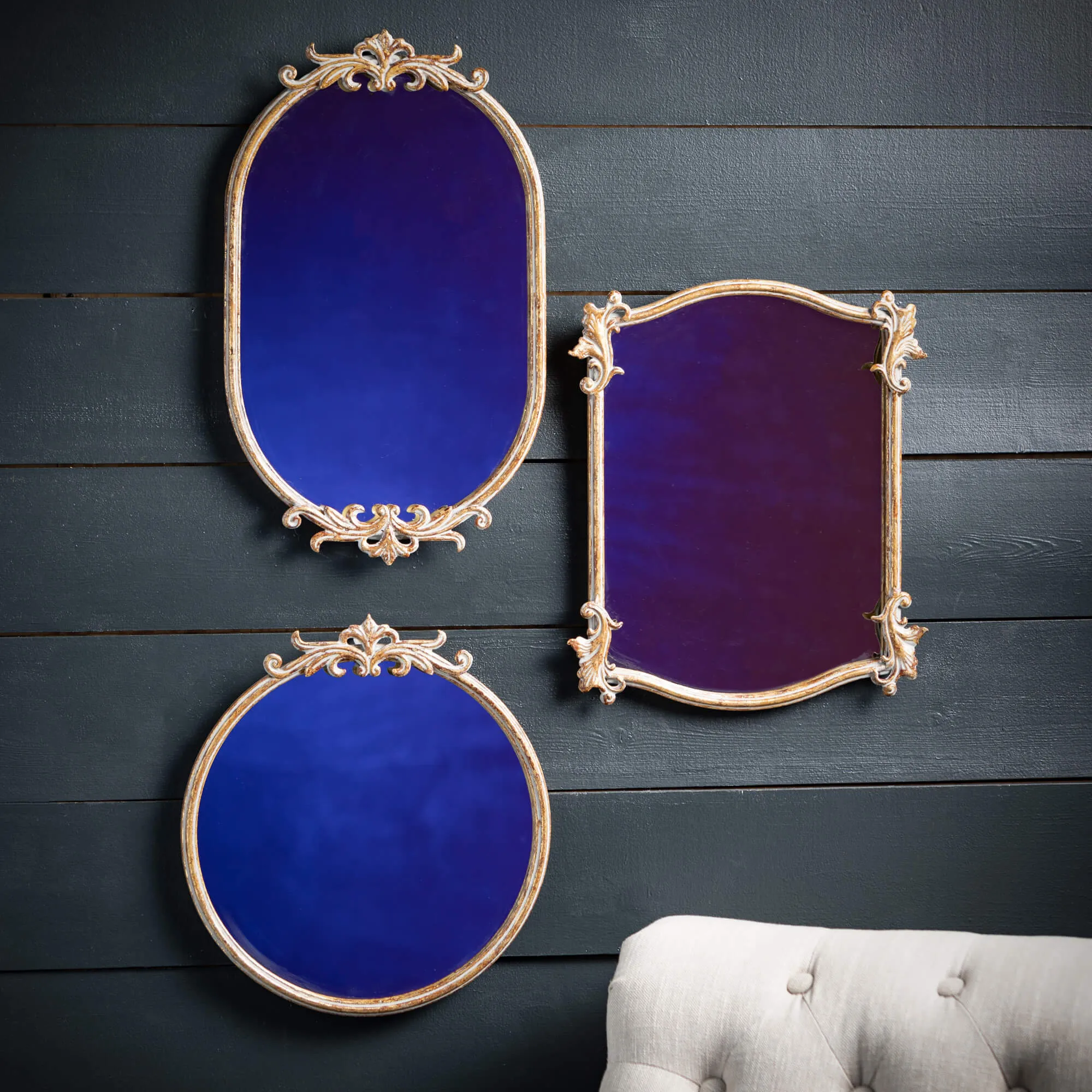 17.5"H Sullivans Heirloom Ornate Mirror Set of 3, Gold