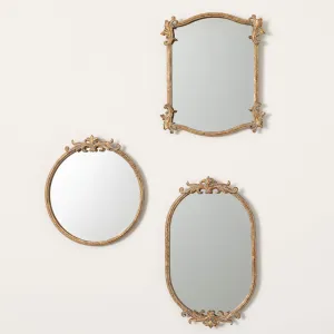 17.5"H Sullivans Heirloom Ornate Mirror Set of 3, Gold