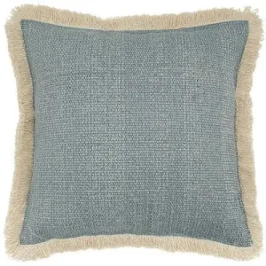 18"x18" Life Styles Stonewash Square Throw Pillow with Fringe Blue - Mina Victory