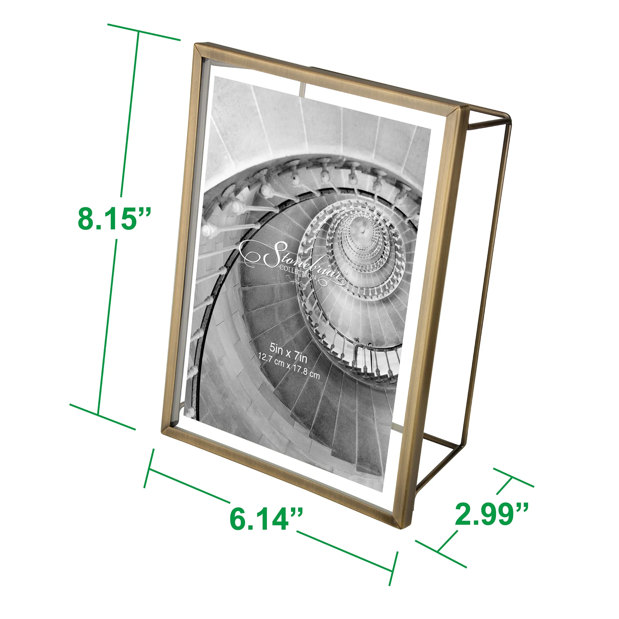 5x7 Wire Frame - Brushed Antique Brass (WS)