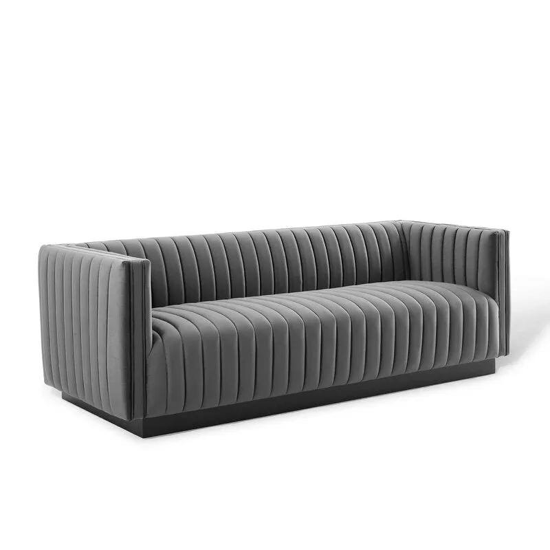 Adorn Homez Luxurious Wesley 3 Seater Sofa in Premium Suede Velvet Fabric