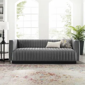 Adorn Homez Luxurious Wesley 3 Seater Sofa in Premium Suede Velvet Fabric