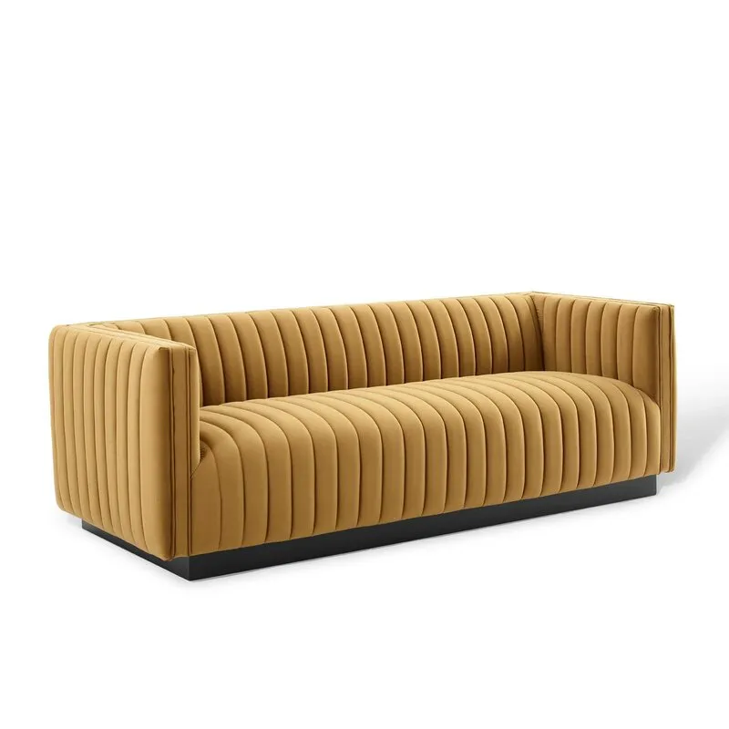 Adorn Homez Luxurious Wesley 3 Seater Sofa in Premium Suede Velvet Fabric