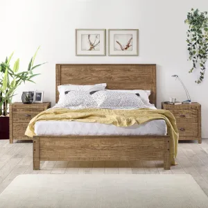 Albany Solid Wood Full Bed Frame with Headboard, Modern Rustic, Box Spring Needed