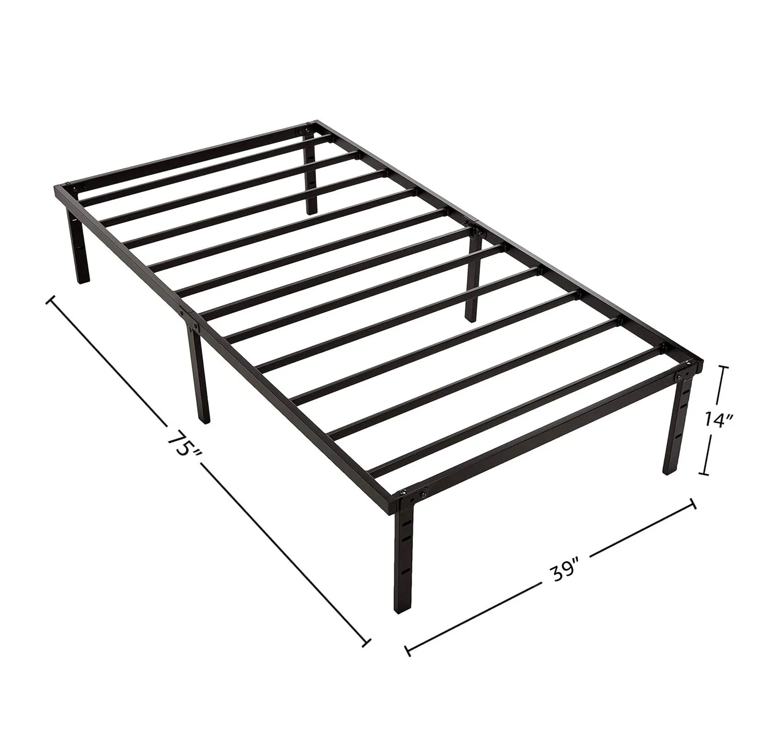 Amazon Basics Heavy Duty Bed Frame With Steel Slats - Twin/Full/Queen Sizes