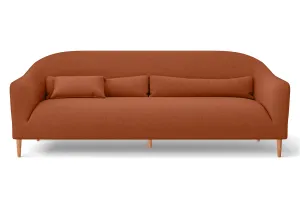 Andria 4 Seater Sofa Orange Linen Fabric