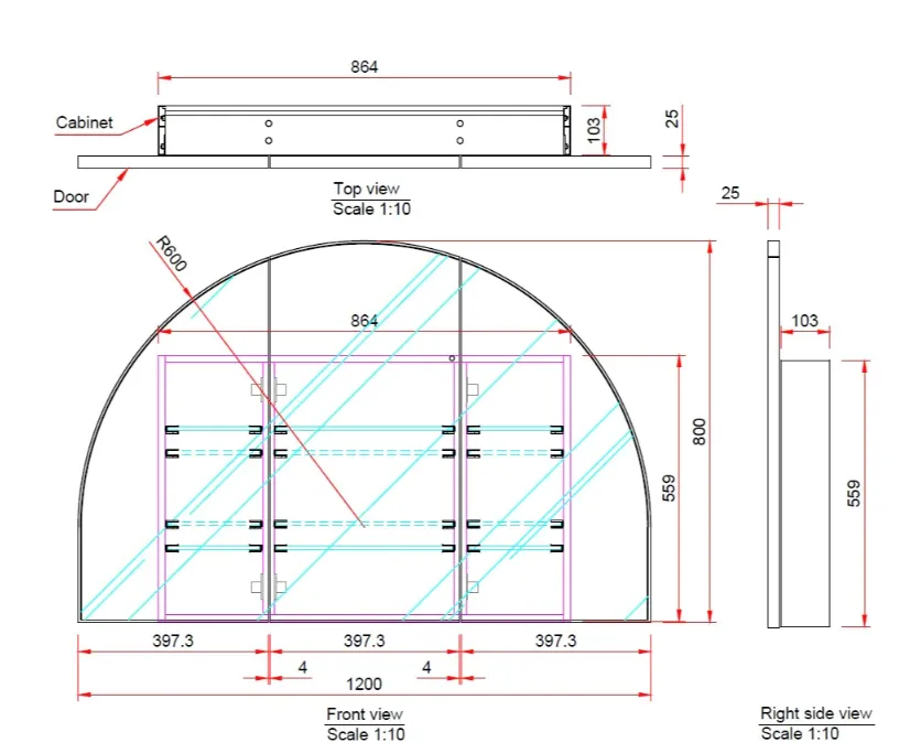 Arch Mirror Cabinet 800 X 1200 MM Satin Brass