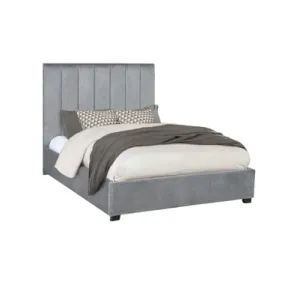 Arles Queen Vertical Channeled Tufted Bed Grey - 306070Q