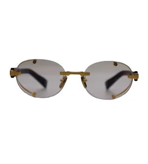 Balmain Unisex Gold Oval Optical Frame