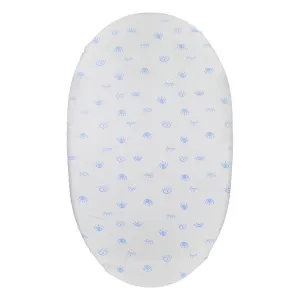 Bassinet Sheet Eyes White/Blue