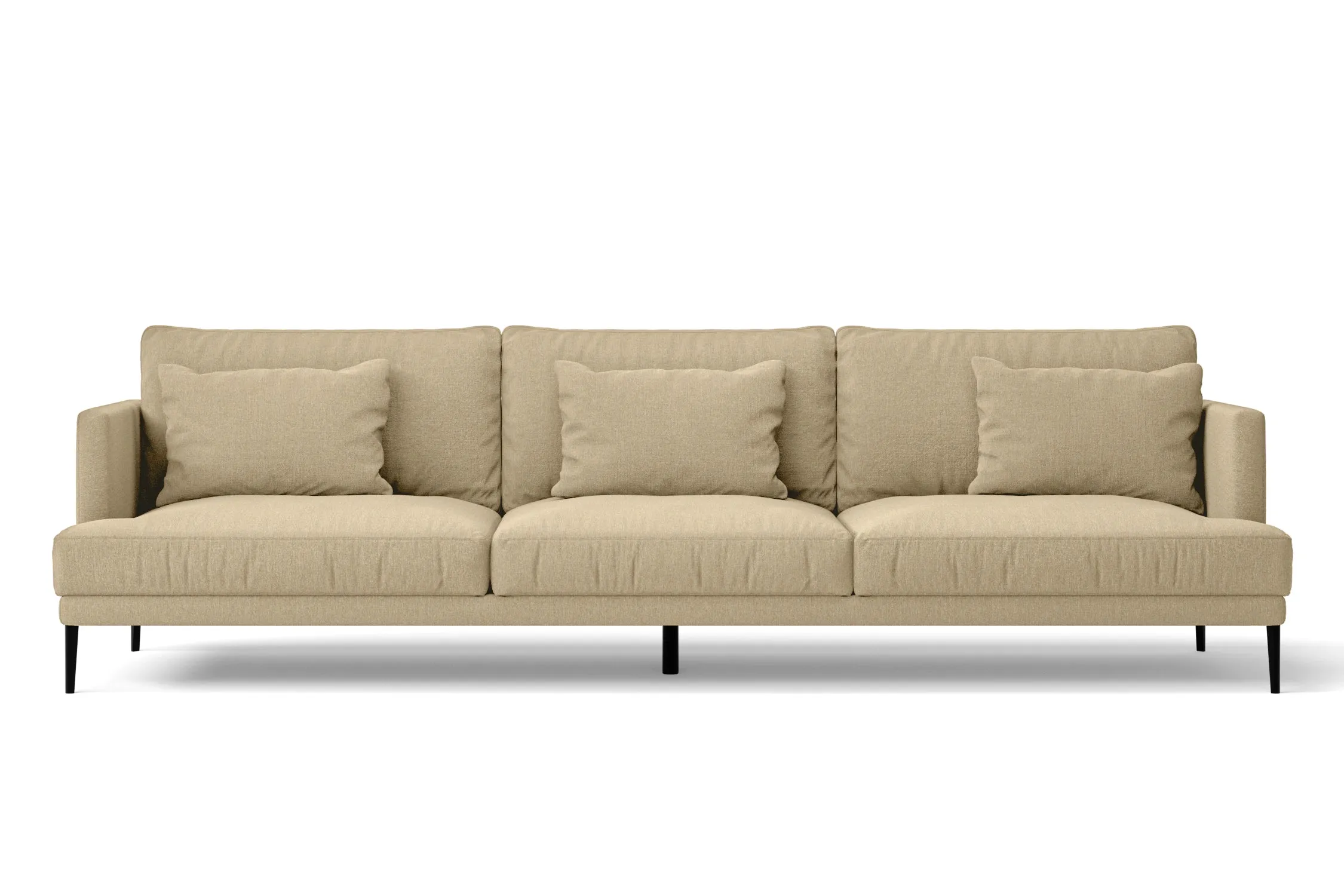 Bisceglie 4 Seater Sofa Beige Linen Fabric