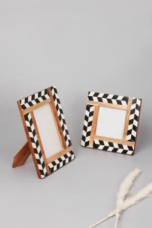 Black and White Jonqal Pattern Stylish Photo Frames