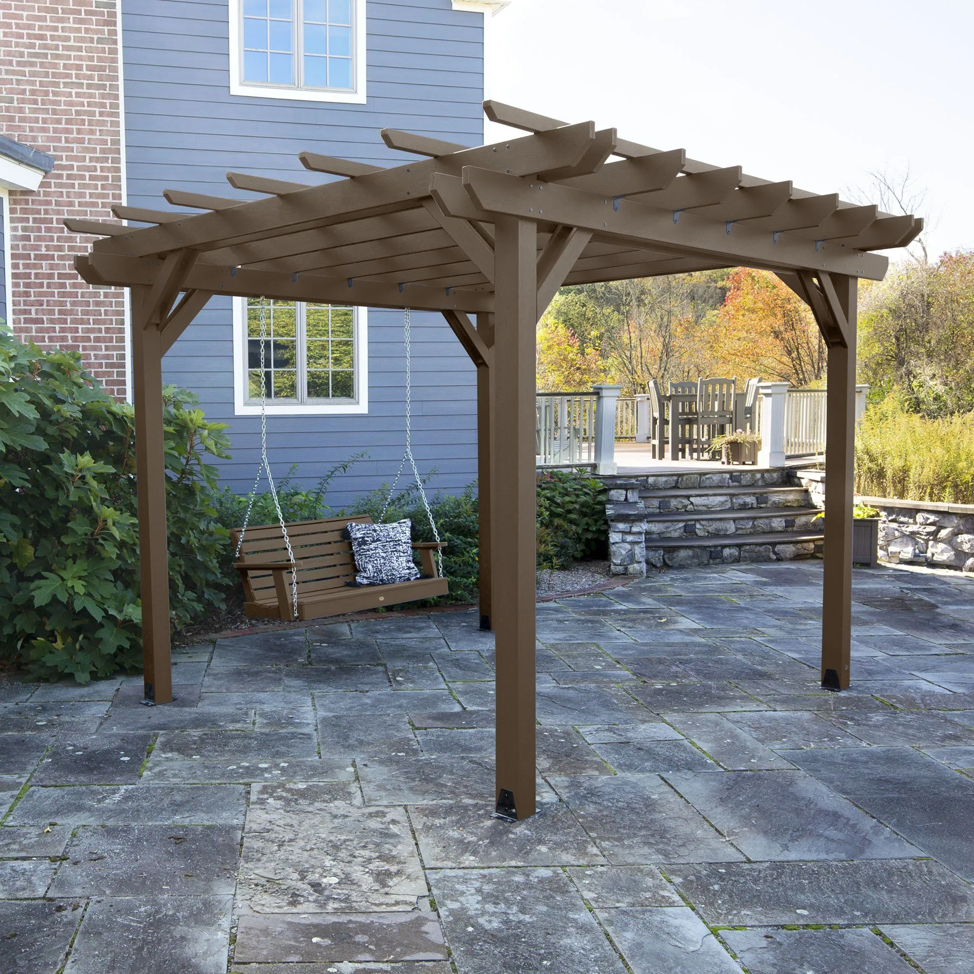 Bodhi 10' x 12' DIY Pergola with 5' Weatherly Porch Swing