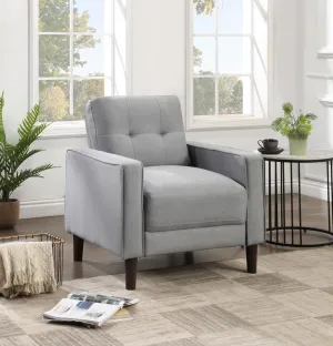 Bowen Upholstered Track Arms Tufted Chair Grey