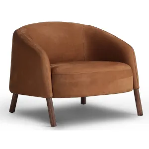 Bowie Leather Chair, Nubuck Cognac