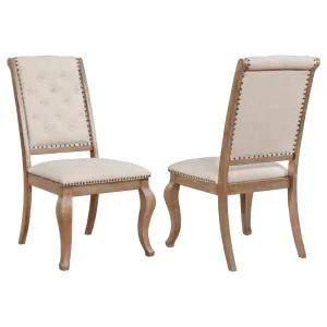 Brockway Tufted Side Chairs Cream and Barley Brown (Set of 2)