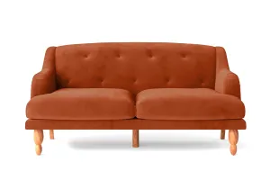 Burlington 3 Seater Sofa Orange Velvet