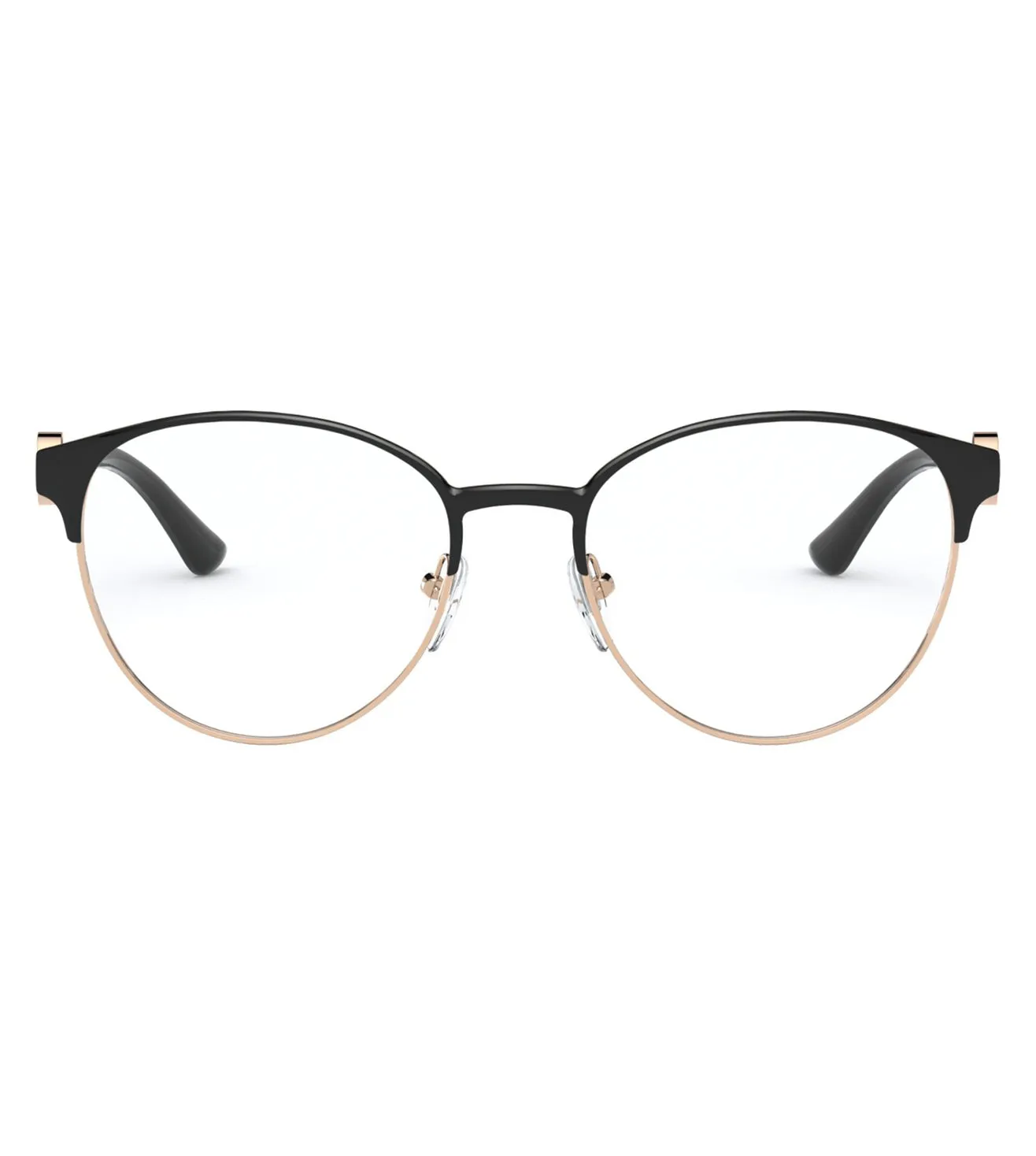 Bvlgari Women Black & Rose Gold Oval Optical Frame