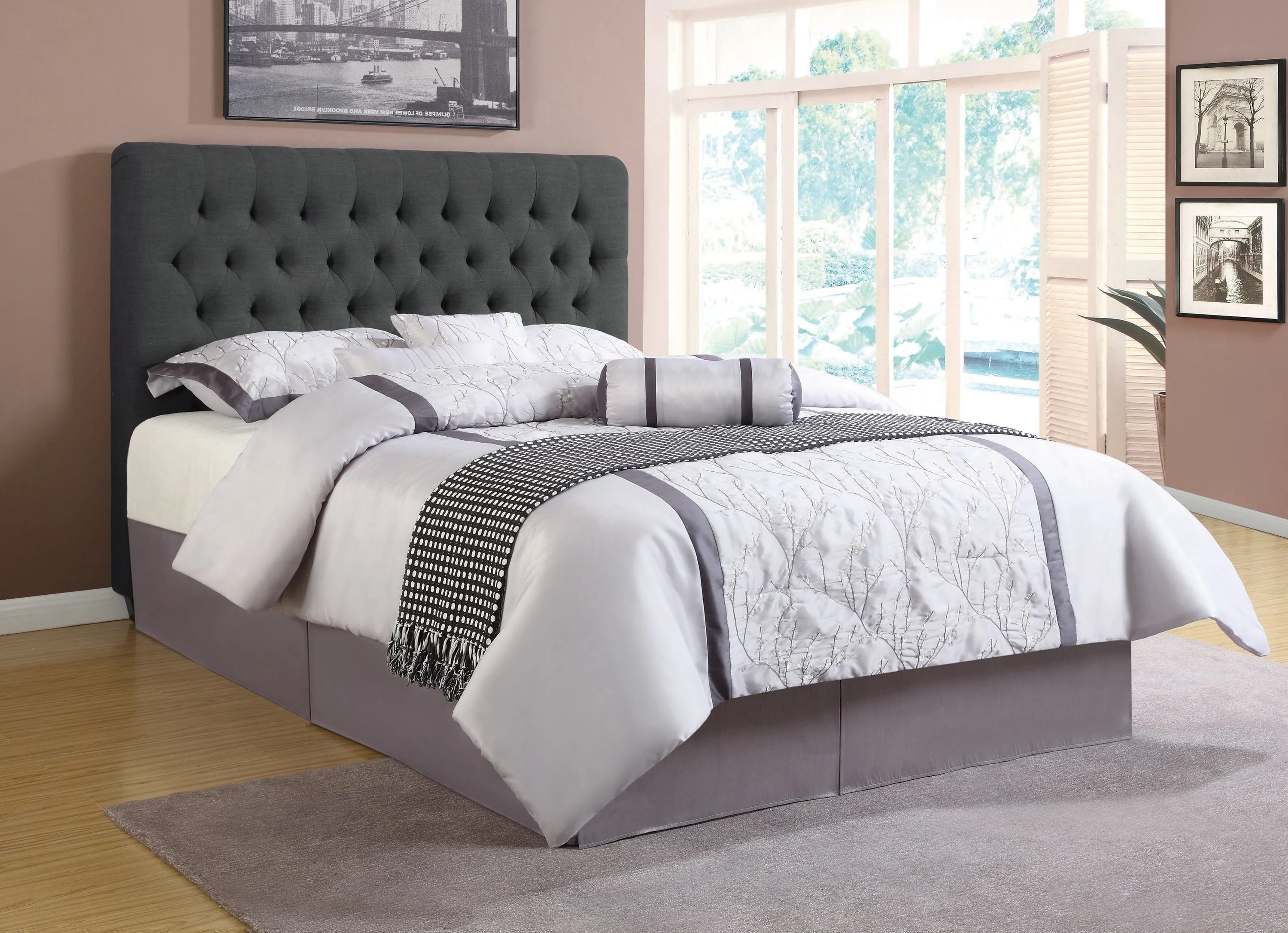 Chloe Tufted Upholstered Full Bed Charcoal - 300529F