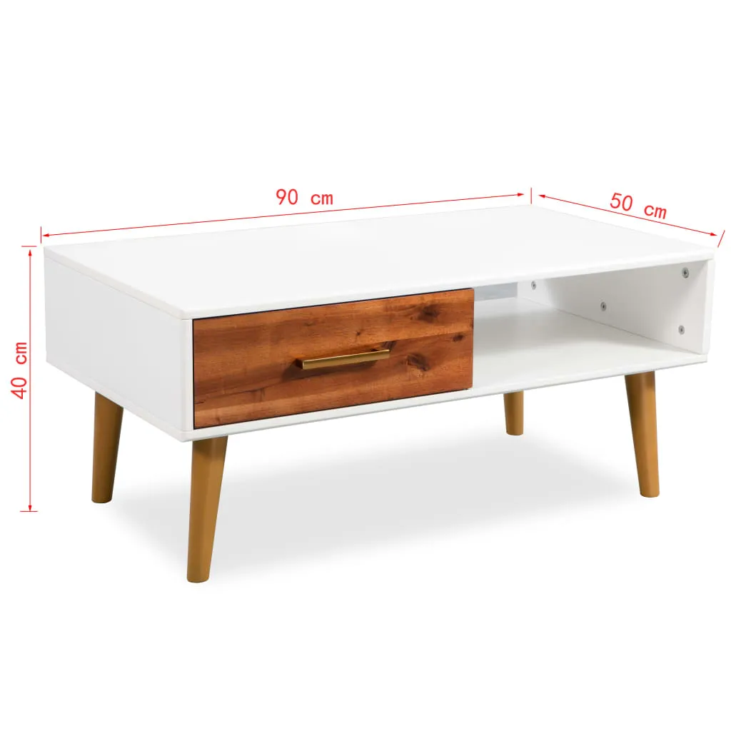 Coffee Table Solid Acacia Wood 90x50x40 cm