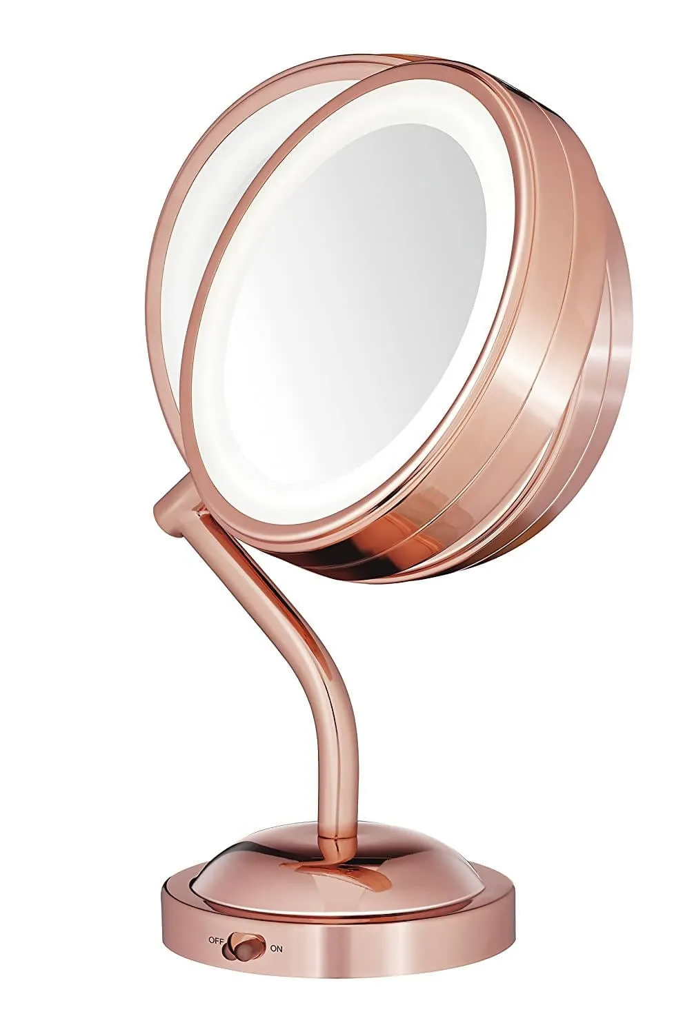 Conair Reflections Double-Sided LED Lighted Vanity Makeup Mirror (Rose Gold) - C-BE4SRG