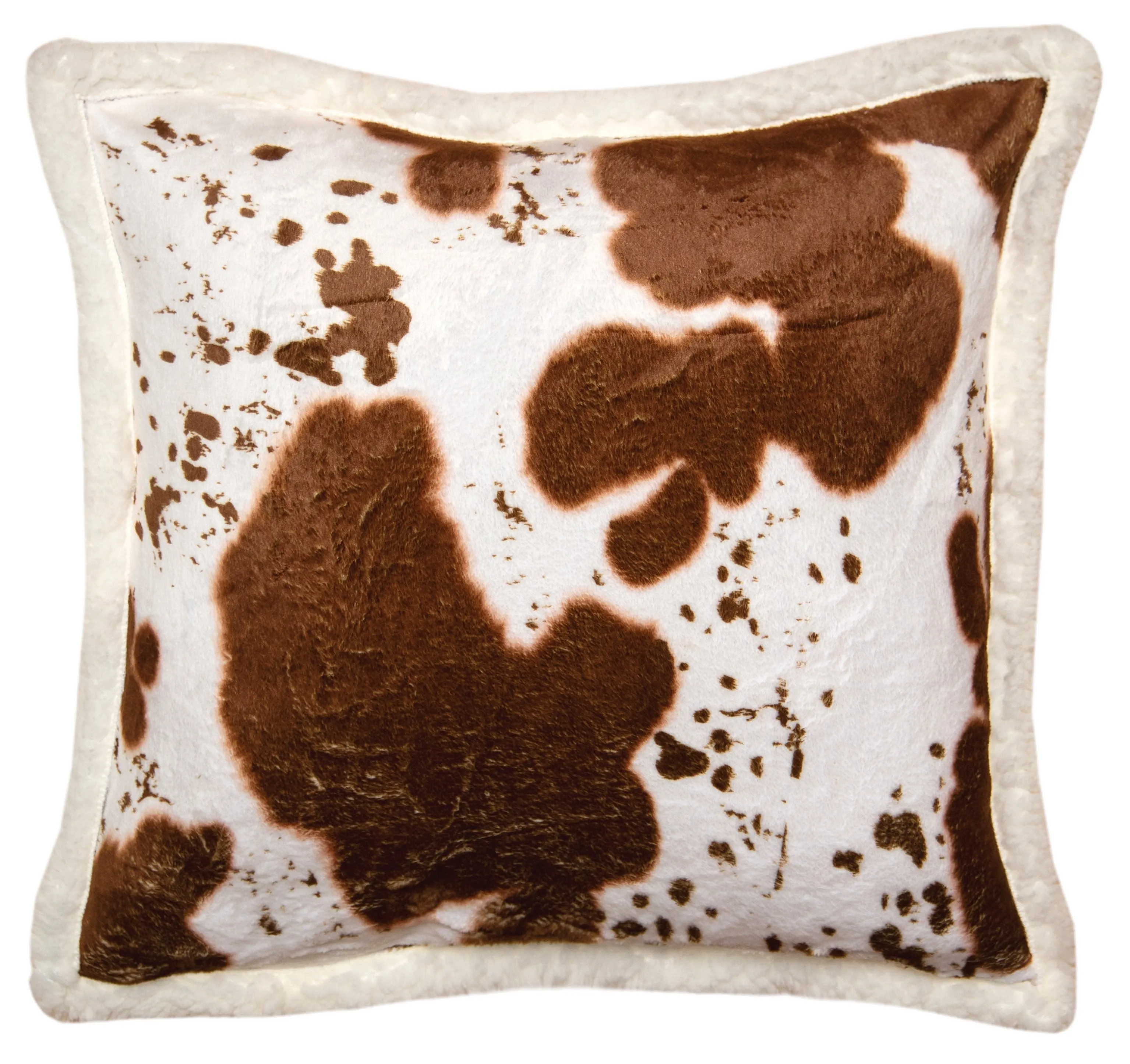 COWHIDE PLUSH PILLOW