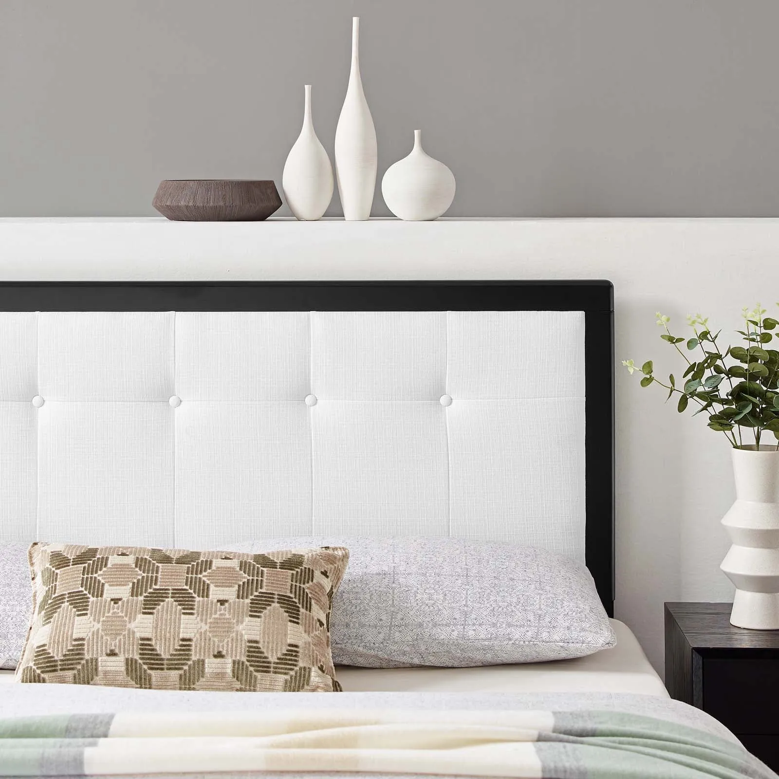 Draper Tufted Fabric and Wood Headboard