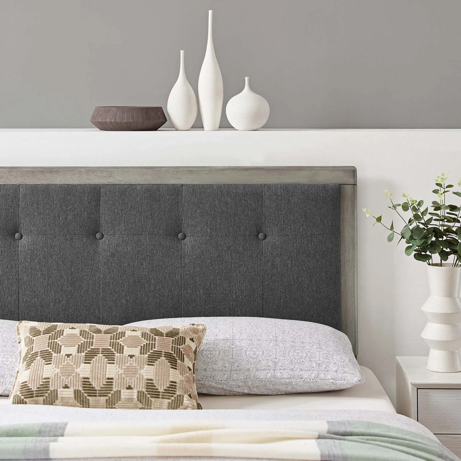 Draper Tufted Fabric and Wood Headboard