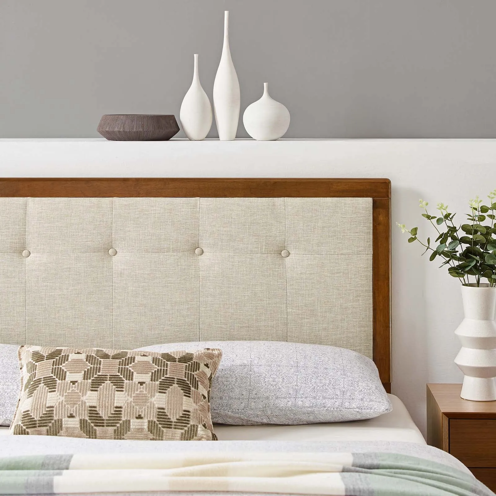 Draper Tufted Fabric and Wood Headboard