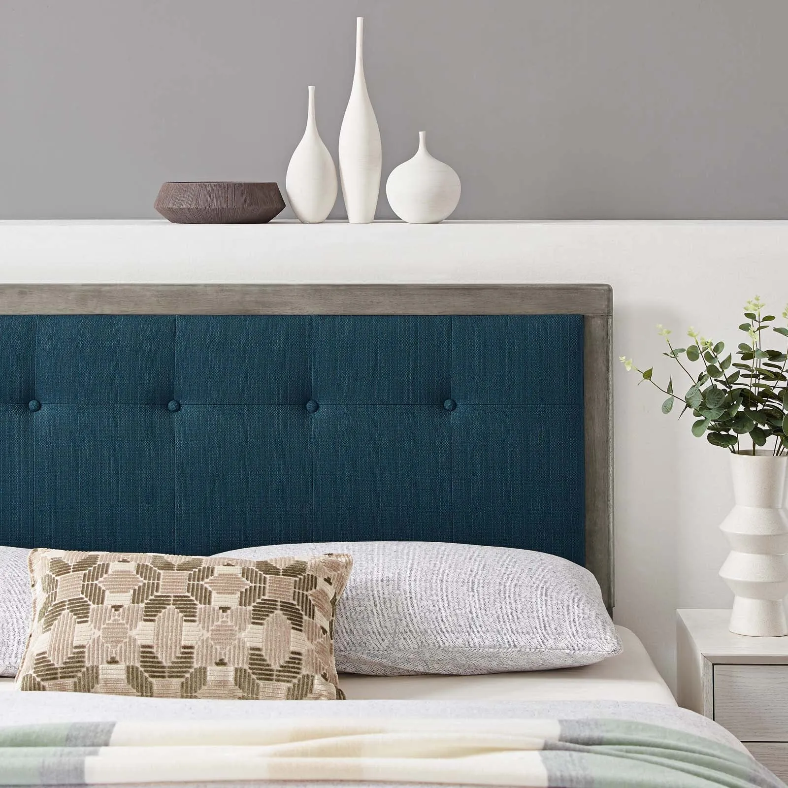 Draper Tufted Fabric and Wood Headboard