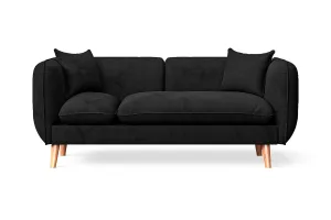 Florence 2 Seater Sofa Black Velvet