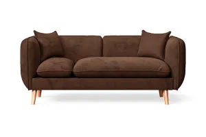 Florence 2 Seater Sofa Coffee Brown Velvet