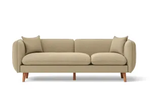 Florence 3 Seater Sofa Beige Linen Fabric