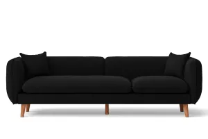 Florence 4 Seater Sofa Black Linen Fabric