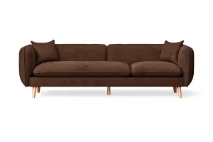 Florence 4 Seater Sofa Coffee Brown Velvet