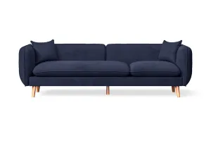 Florence 4 Seater Sofa Dark Blue Velvet