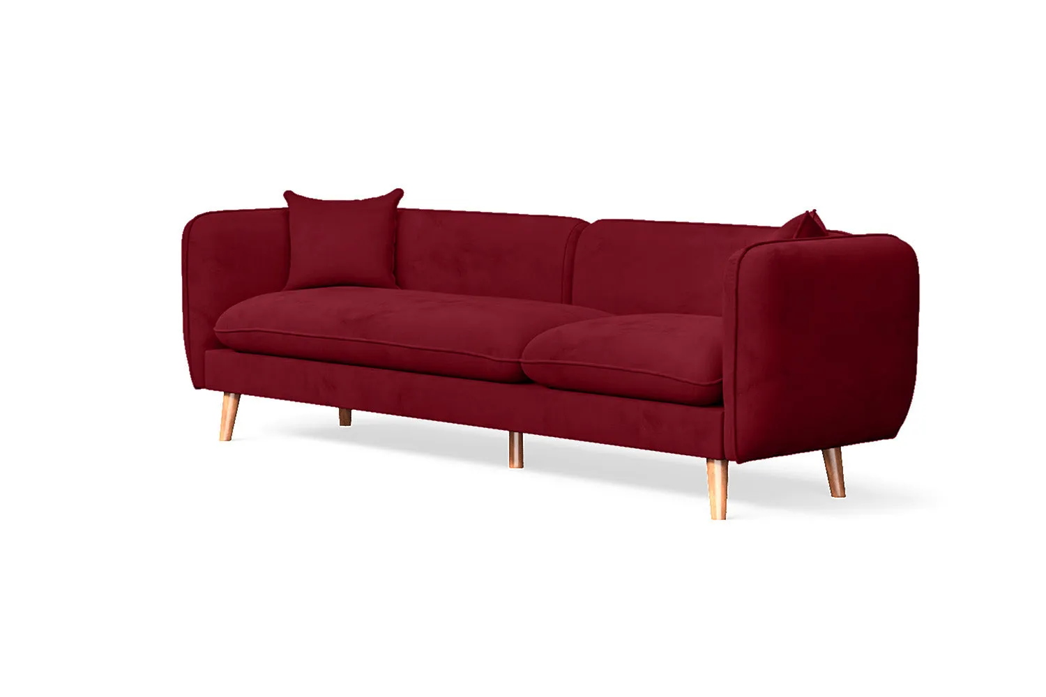 Florence 4 Seater Sofa Red Velvet