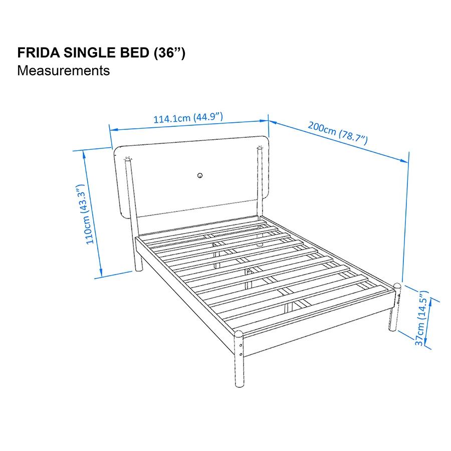 Frida 36x75" Bed - Walnut Brown