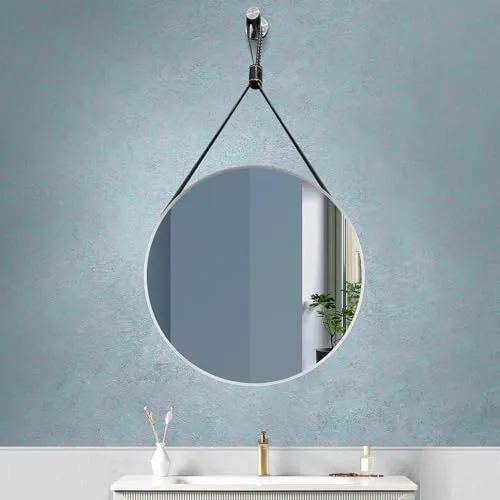 Fuao Premium HD Mirror for Walls - Bathroom, Living Room, Foyer | Mirror with 100% Silver Coating and 3D Beveled, Anodized Aluminium Frame | Corrosion and Tarnish Free Silver-60CM