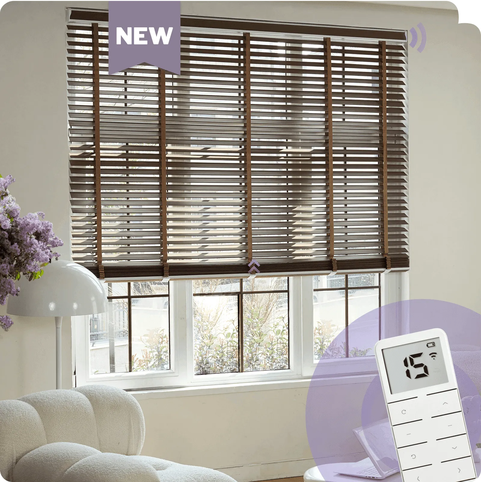 Graywind Rechargeable Fabric Venetian Blinds | Customizable