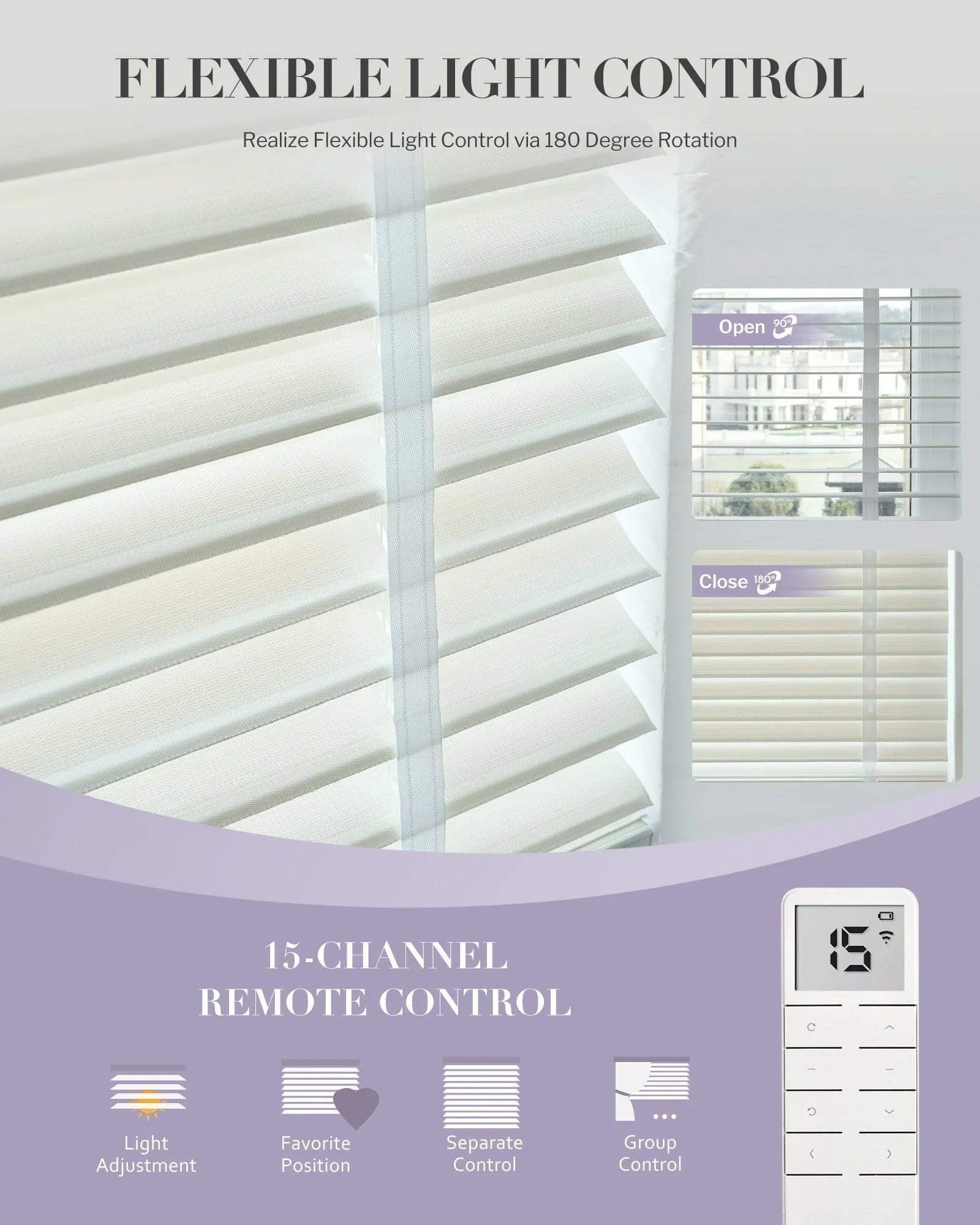 Graywind Rechargeable Fabric Venetian Blinds | Customizable