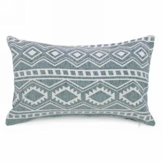 GREY / GREEN GEO RECTANGLE THROW PILLOW