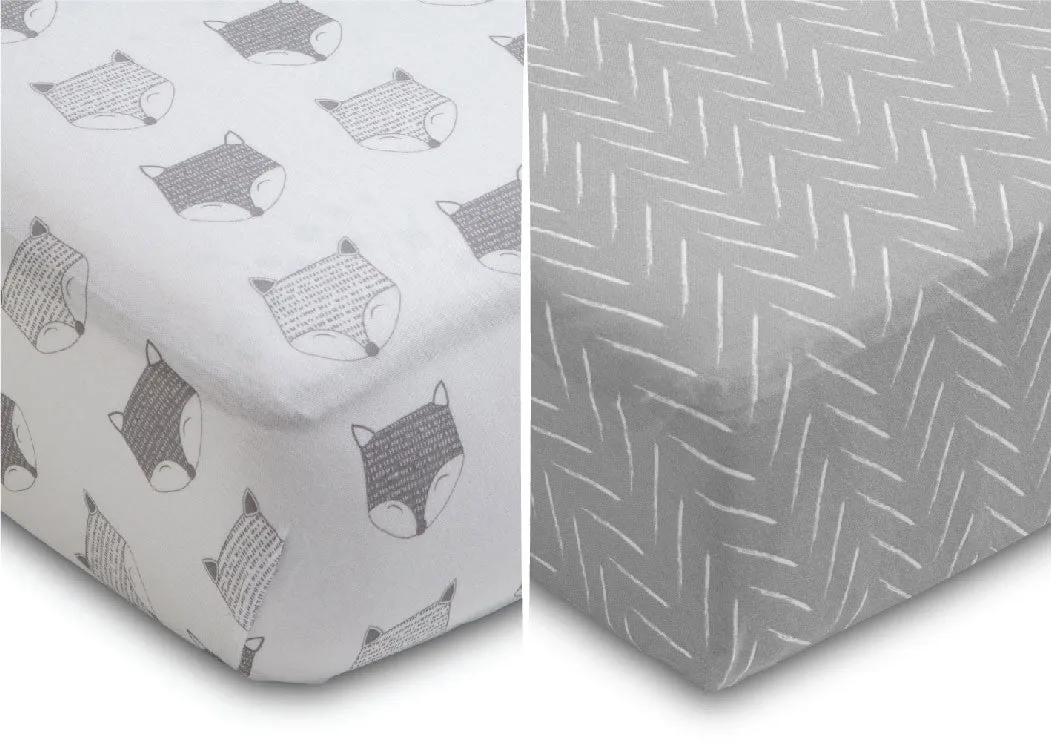 Indie Fox Fitted Crib Sheets - 2 Pack