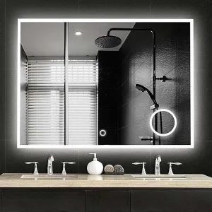 KALYAN TRADERS led Wall Bathroom Mirror with Touch Sensor/3 Tone(White Light, Natural Light, Warm Light)/ Luxury Mirror for Living Room/Bedroom/Hallway Rectangle Shape (24x30 inch).