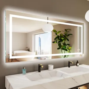 KALYAN TRADERS Lighting Wall Mirror a Stylish Interior Decor Mirror for The Bathroom, Makeup Area and Warm Light, White, and Natural White led Lights Mirror Size (24x30).