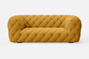 Lecce 2 Seater Sofa Yellow Linen Fabric