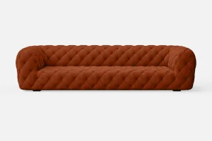 Lecce 3 Seater Sofa Orange Linen Fabric