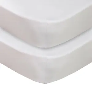 Living Textiles 2 Pack Jersey Cot Fitted Sheet - White