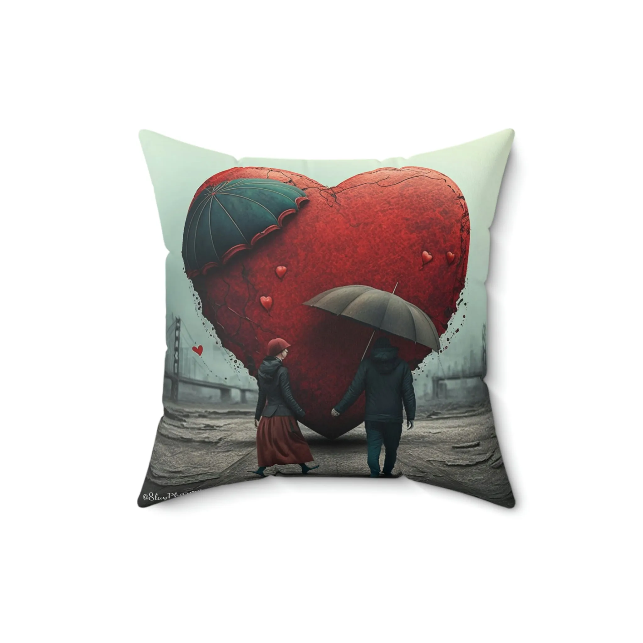 Lovers in the rain pillow