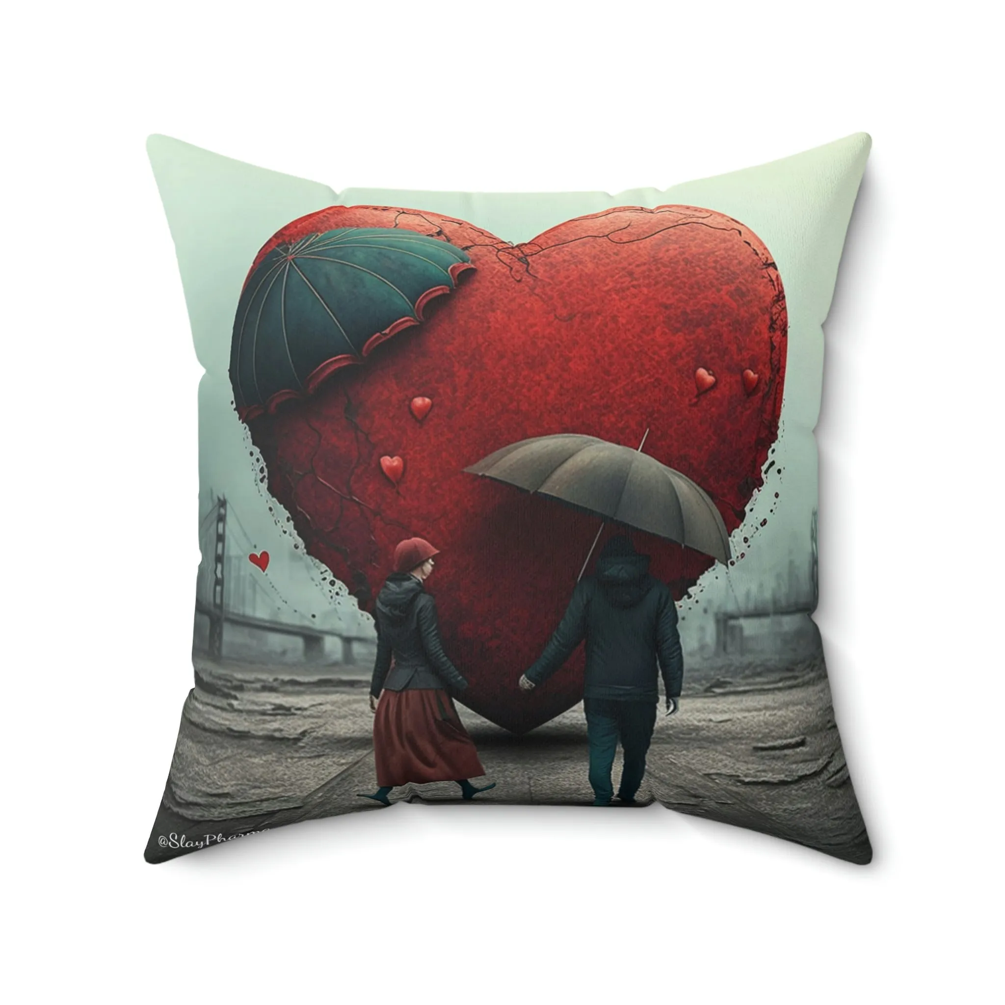 Lovers in the rain pillow